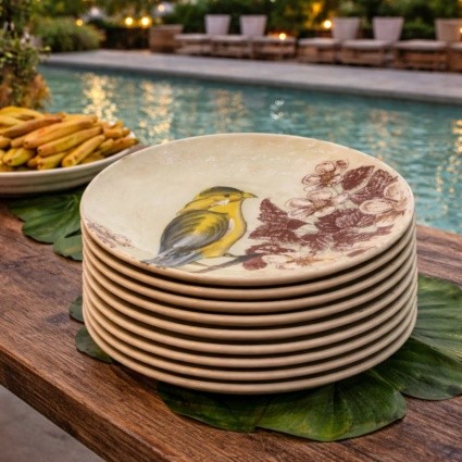 Lagoon Bird Dinner Plate x1 Green